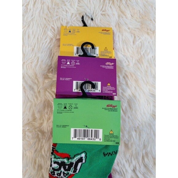 Men’s Novelty Socks Apple Jacks Corn Pops Raisin Bran Kelloggs Brand - Picture 6 of 9
